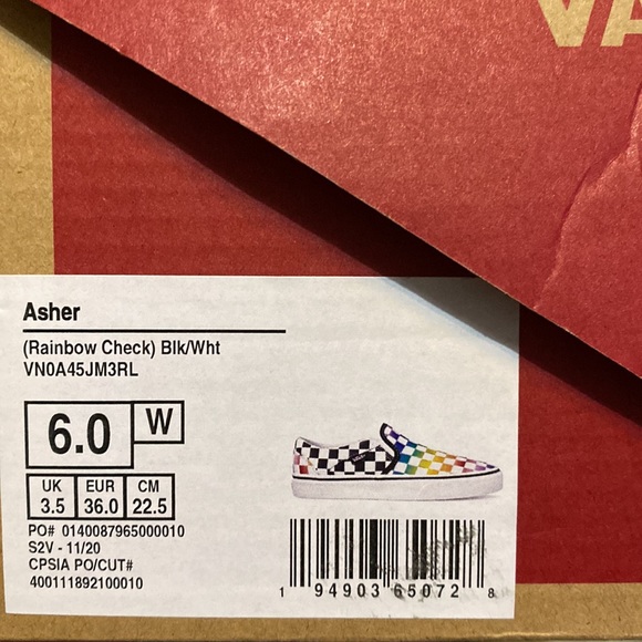 Rainbow checkered Vans size 6 - Picture 5 of 5